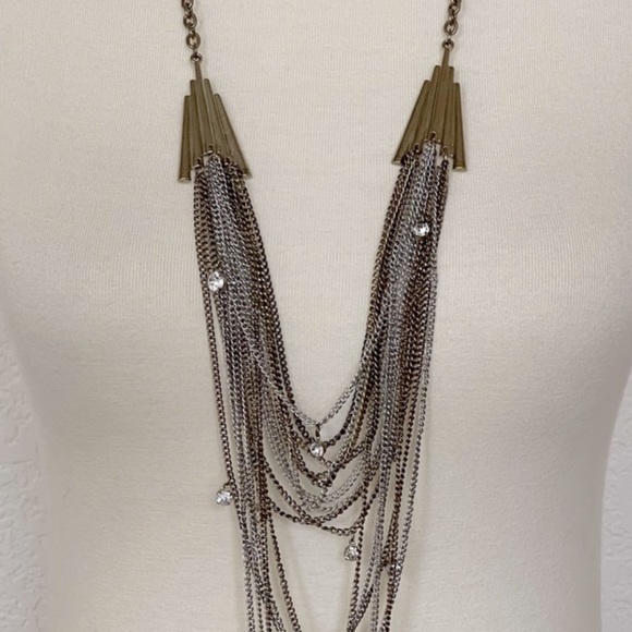 Free People silver and gold gemstone multistrand necklace - Picture 2 of 3